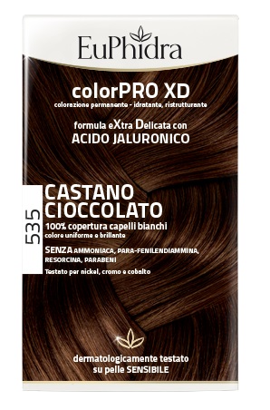 EUPHIDRA COLORPRO XD 535 CASTANO CIOCCOLATO GEL COLORANTE CAPELLI IN FLACONE + ATTIVANTE + BALSAMO + GUANTI - Farmadillo
