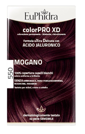 EUPHIDRA COLORPRO XD 550 MOGANO GEL COLORANTE CAPELLI IN FLACONE + ATTIVANTE + BALSAMO + GUANTI - Farmadillo