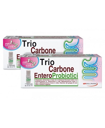 TRIOCARBONE ENTEROPROBIOTICI 7 FLACONCINI X 10 ML - Farmadillo