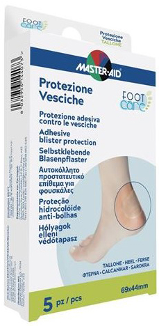 IDROCOLLOIDE MASTER-AID FOOTCARE VESCICHE TALLONE 69X44 MM 5 PEZZI A1 - Farmadillo