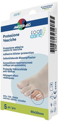 IDROCOLLOIDE MASTER-AID FOOTCARE VESCICHE DITA 60X20 MM 5 PEZZI A2 - Farmadillo