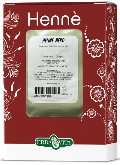 HENNE COLORANTE CAPELLI NERO 100 G - Farmadillo