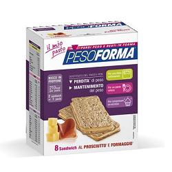 PESOFORMA SANDWICH PROSCIUTTO/FORMAGGIO 4 PASTI 8 PEZZI X 25 G - Farmadillo
