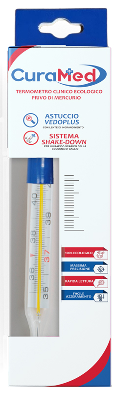 TERMOMETRO CLINICO OVALE AL GALLIO CON AGITATORE CURATERM - Farmadillo