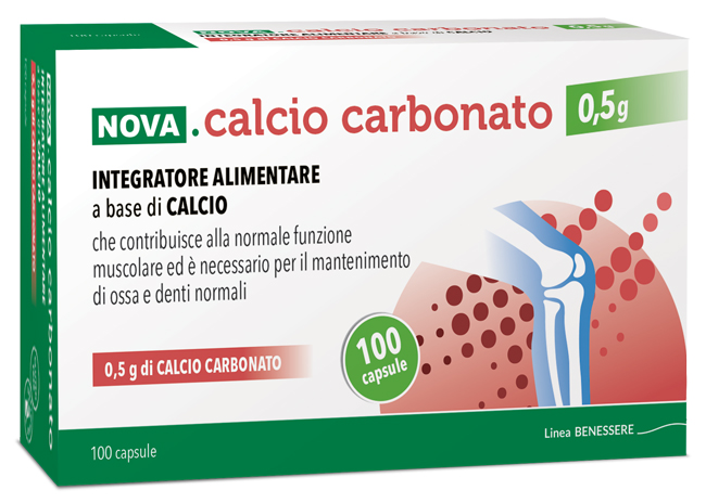 NOVA CALCIO CARBONATO 0,5 G 100 CAPSULE - Farmadillo