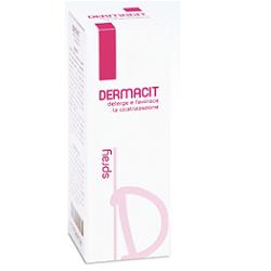 DERMACIT SPRAY FLACONE CILINDRICO IN PE BIANCO CON TASTO EROGATORE SPRAY IN PP BIANCO E CAPPUCCIO SALVATASTO TRASPARENTE,DISPOSITIVO MEDICO 1 PZ - Farmadillo