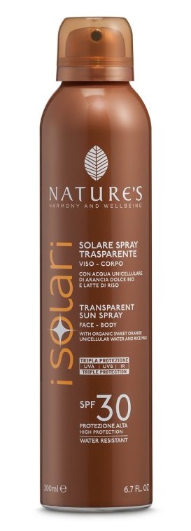 NATURE'S I SOLARI SPRAY TRASPARENTE SPF30 200 ML - Farmadillo