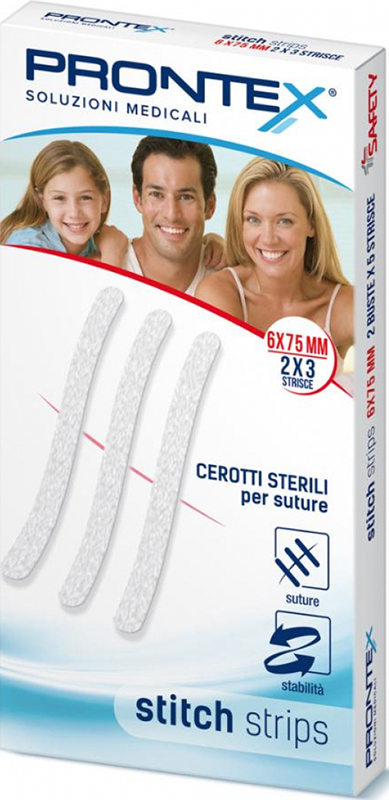 PRONTEX STITCH STRIPS 6X75 10 PEZZI - Farmadillo