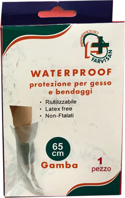 WATERPROOF PROTEZIONE PER GESSO E BENDAGGI PER GAMBA 65 CM RIUTILIZZABILE - Farmadillo