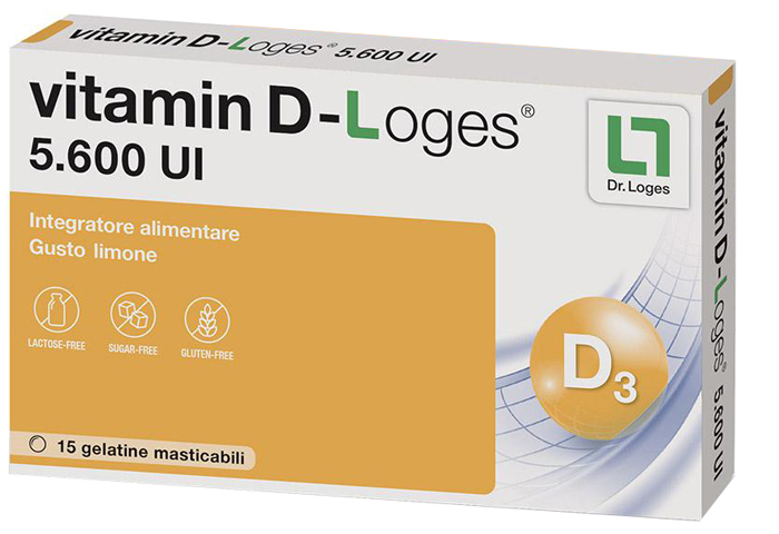 VITAMIN D-LOGES 15 GELATINE MASTICABILI GUSTO LIMONE - Farmadillo