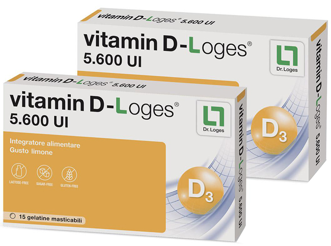VITAMIN D-LOGES 30 GELATINE MASTICABILI GUSTO LIMONE 42 G - Farmadillo
