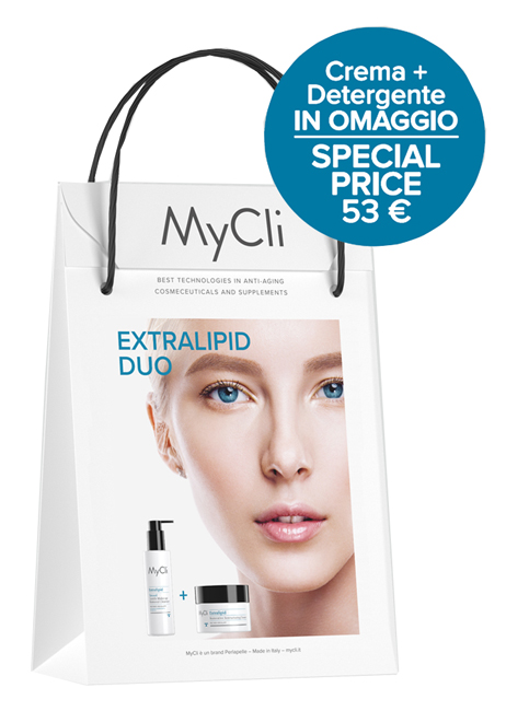 MYCLI EXTRALIPID DUO EXTRALIPID TENSOIL DETERGENTE STRUCCANTE DELICATO 200 ML + EXTRALIPID CREMA RIPARATRICE RESTITUTIVA 30 ML - Farmadillo