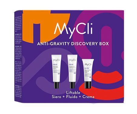 MYCLI ANTI GRAVITY DISCOVERY BOX 1 MYCLI LIFTABLE CREMA 15 ML + 1 MYCLI PLURIDAY 15 ML + 1 MYCLI REBUILDING 15 ML - Farmadillo