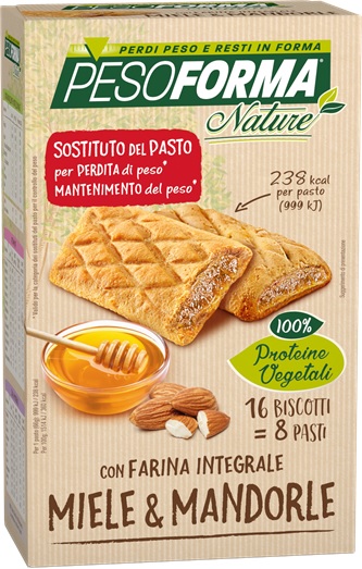 PESOFORMA BISCOTTO INTEGR MIELE MANDORLE 16 PEZZI 33 G - Farmadillo