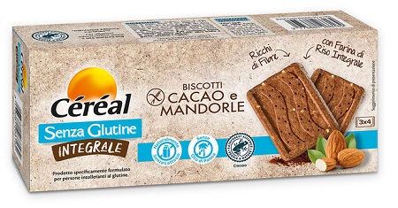 CEREAL SENZA GLUTINE INTEGRALE BISCOTTI CACAO E MANDORLE 150 G - Farmadillo