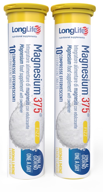 LONGLIFE MAGNESIUM 375 FIZZ 20 COMPRESSE EFFERVESCENTI DA 6,3 G - Farmadillo