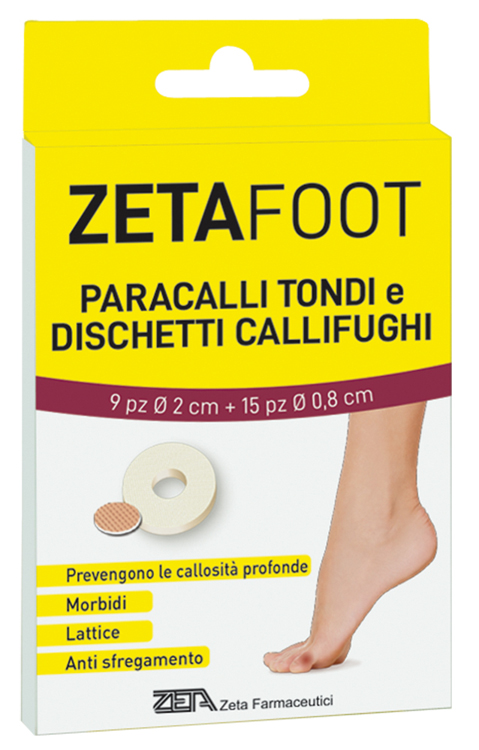 ZETAFOOT PARACALLO TONDO 9 PEZZI + DISCHETTO CALLIFUGO 15 PEZZI - Farmadillo