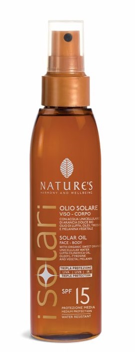 NATURE'S I SOLARI OLIO SOLARE VISO CORPO SPF 15 150 ML - Farmadillo