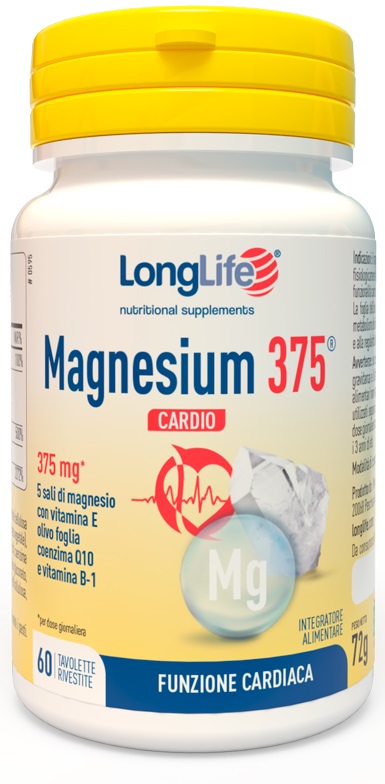 LONGLIFE MAGNESIUM 375 CARDIO 60 TAVOLETTE - Farmadillo