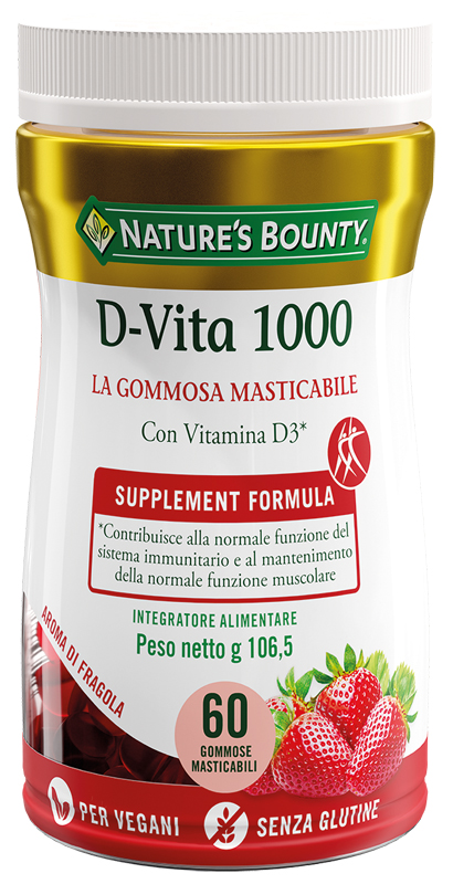 NATURE'S BOUNTY D VITA 1000 60 GOMMOSE MASTICABILI - Farmadillo