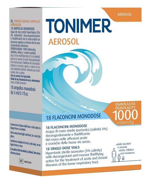 TONIMER AEROSOL 1000MOSM/KG 18 FLACONCINI MONODOSE DA 3 ML - Farmadillo