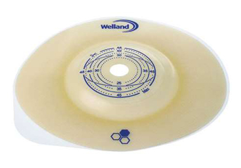 PLACCA PER COLOSTOMIA CONVESSA RITAGLIABILE AURUM2 DIAMETRO 13-25 MM FLANGIA 45 MM 5 PEZZI - Farmadillo