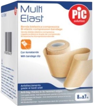 BENDA ELASTICA COMPRESSIVA A LUNGA ESTENSIBILITA' MULTI-ELAST 8 CM X 7 M - Farmadillo