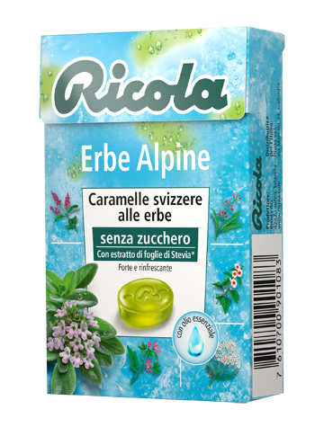 RICOLA ERBE ALPINE SENZA ZUCCHERO 50 G - Farmadillo