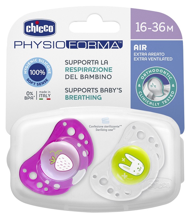 CHICCO SUCCHIETTO AIR GIRL IN SILICONE 16-36 MESI 2 PEZZI - Farmadillo