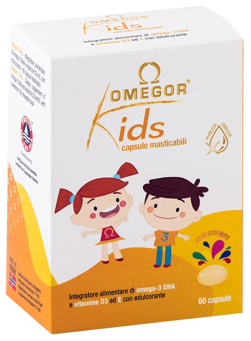 OMEGOR KIDS 60 CAPSULE MASTICABILI - Farmadillo