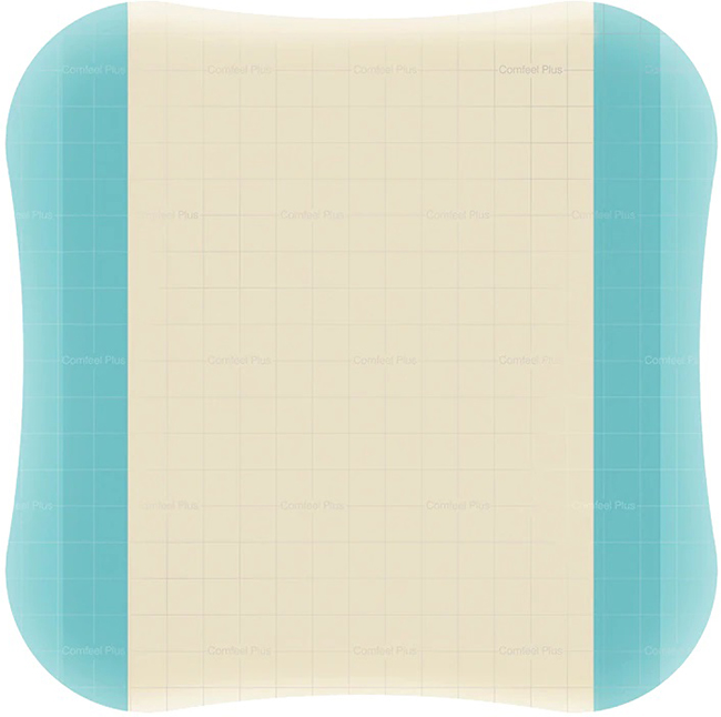 MEDICAZIONE SPECIALE ATTIVA CON IDROCOLLOIDE CON BORDI SMUSSATI COMFEEL PLUS 10X10 CM 10 PEZZI - Farmadillo