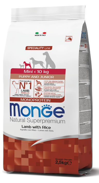 MONGE MINI PUPPY AGNELLO & RISO 2500 G - Farmadillo
