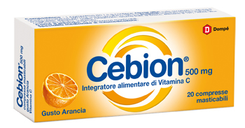 CEBION MASTICABILE ARANCIA VITAMINA C 500 MG 20 COMPRESSE - Farmadillo