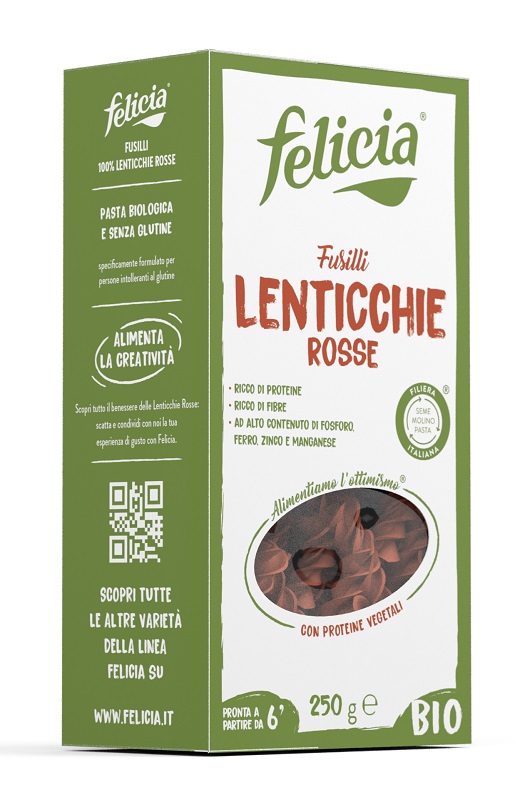 FELICIA BIO FUSILLI DI LENTICCHIE ROSSE 250 G - Farmadillo