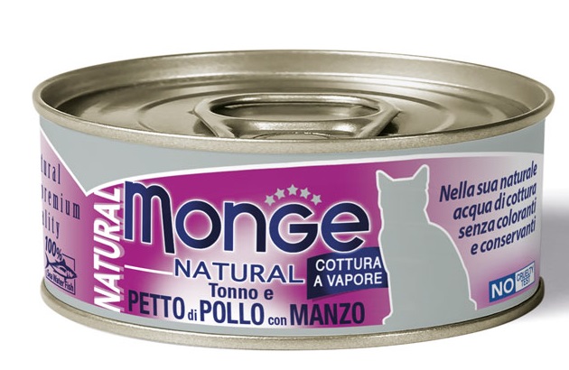 MONGE NATURAL QUALITY GATTO MONGE NATURAL PETTO DI POLLO CON MANZO 80 G - Farmadillo