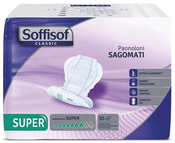PANNOLONE SOFFISOF CLASSIC SAGOMATO SUPER 30 PEZZI - Farmadillo