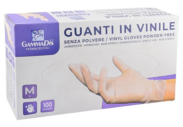 GUANTI VINILE SENZA POLVERE MEDIUM 100 PEZZI GAMMADIS - Farmadillo