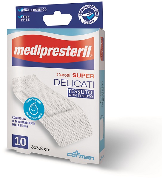 MEDIPRESTERIL CEROTTI DELICATI SUPER 8 X 3,8 10 PEZZI - Farmadillo