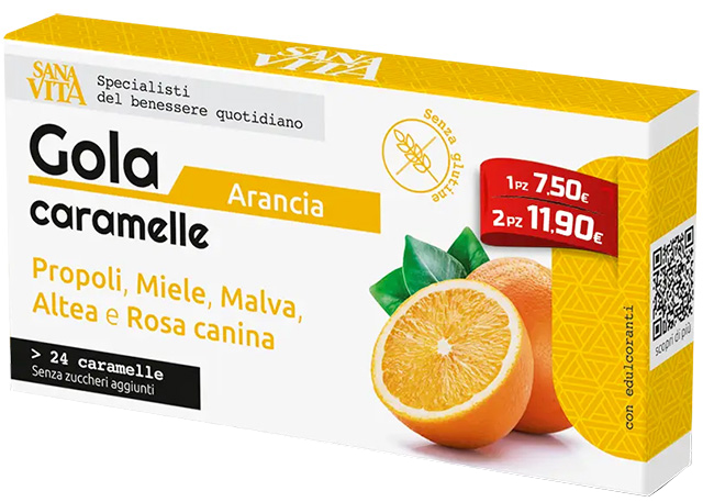 SANAVITA GOLA ARANCIA 24 COMPRESSE - Farmadillo
