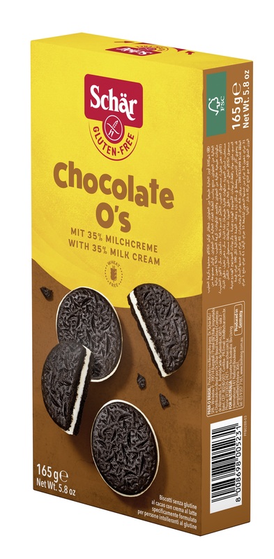 SCHAR CHOCOLATE O'S BISCOTTI AL CACAO CON CREMA AL LATTE 165 G - Farmadillo