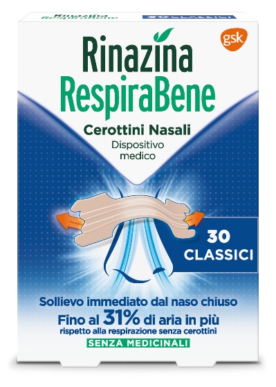 RINAZINA RESPIRABENE CEROTTI NASALI CLASSICI CARTON 30 PEZZI - Farmadillo