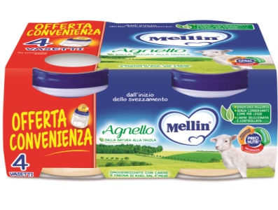 MELLIN OMOGENEIZZATO AGNELLO 4 PEZZI X 80 G - Farmadillo
