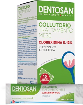 DENTOSAN COLLUTORIO MONODOSE TRATTAMENTO MENSILE 0,12% 15 BUSTINE DA 10 ML - Farmadillo