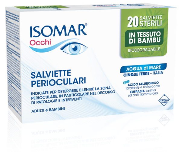 ISOMAR OCCHI SALVIETTE PERIOCULARI ADULTI E BAMBINI 20 PEZZI - Farmadillo