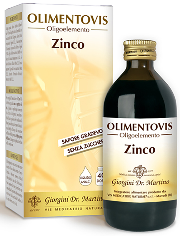 OLIMENTOVIS OLIGOELEMENTO ZINCO LIQUIDO ANALCOLICO SENZA ZUCCHERI 200 ML 40 DOSI - Farmadillo