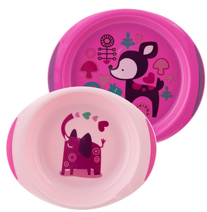 CHICCO PIATTO FONDO E PIANO 12 MESI+ ROSA/VERDE - Farmadillo