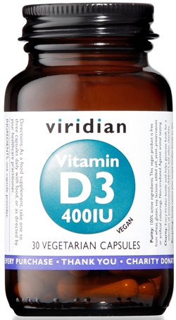 VIRIDIAN VITAMIN D3 400IU 30CPS - Farmadillo