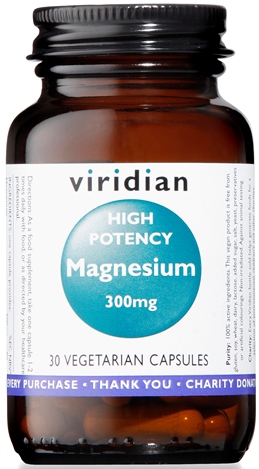 VIRIDIAN MAGNESIUM 300MG HIGH POTENCY 30 CAPSULE VIRIDIAN MAGNESIO SUPERIORE ALTA CONCENTRAZIONE - Farmadillo