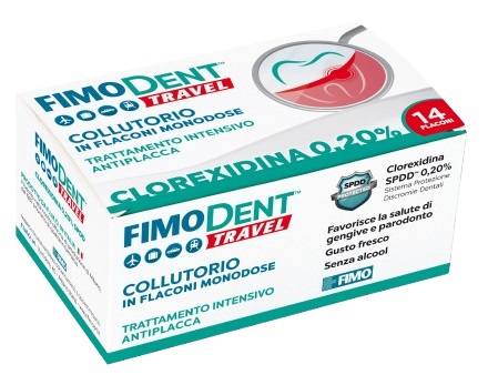 FIMODENT TRAVEL COLLUTORIO CLOREXIDINA SPDD 0,20% 14 FLACONCINI MONODOSE 10 ML - Farmadillo