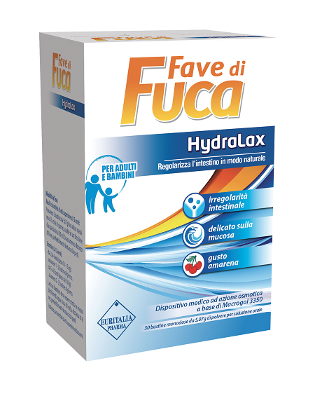FAVE DI FUCA HYDRALAX 30 BUSTINE MONODOSE DA 5,07 G GUSTO AMARENA - Farmadillo